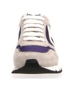 Sneakers en Velours de Cuir Julia gris/moutarde
