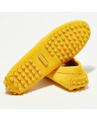 Mocassins en Velours de Cuir Lena jaune poussin