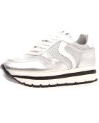 Baskets en Cuir May argentées - Talon 4 cm