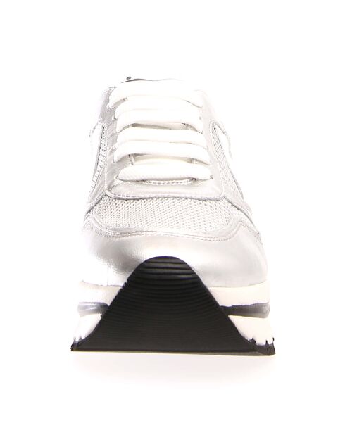 Baskets en Cuir May argentées - Talon 4 cm
