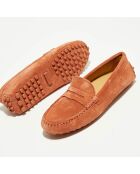 Mocassins en Velours de Cuir Lena  camel rosé