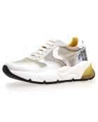 Baskets en Cuir & Velours de Cuir Sheel argenté/gris - Talon 4 cm
