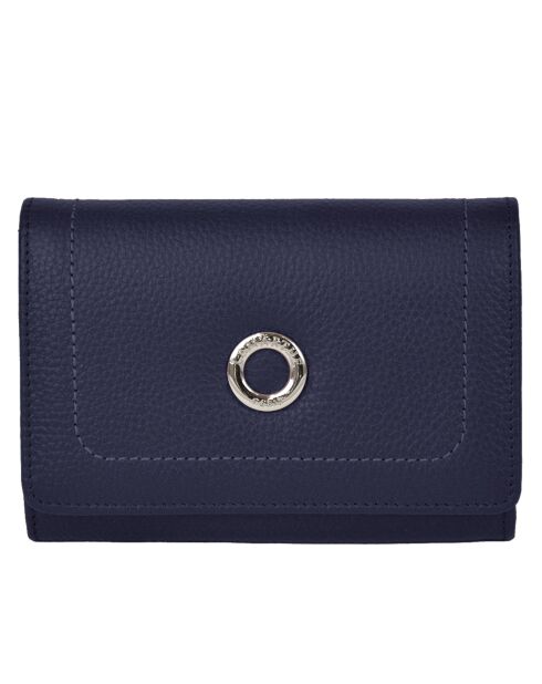 Portefeuille en Cuir Paris marine - 14.7x11.8 cm