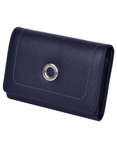 Portefeuille en Cuir Paris marine - 14.7x11.8 cm
