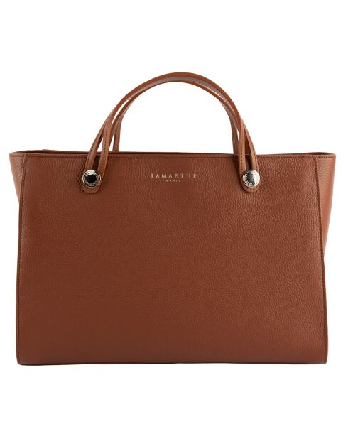 Sac à main en Cuir Fidèle cognac - 36x25x14 cm