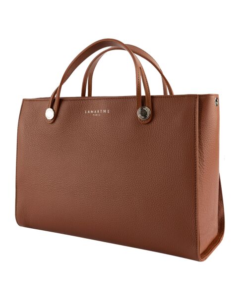 Sac à main en Cuir Fidèle cognac - 36x25x14 cm