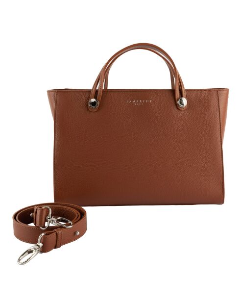 Sac à main en Cuir Fidèle cognac - 36x25x14 cm