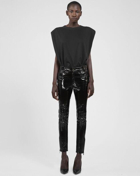 T-Shirt avec épaulettes noir