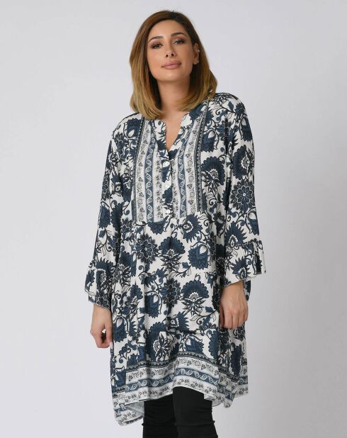 Tunique Liv fleurie bleue