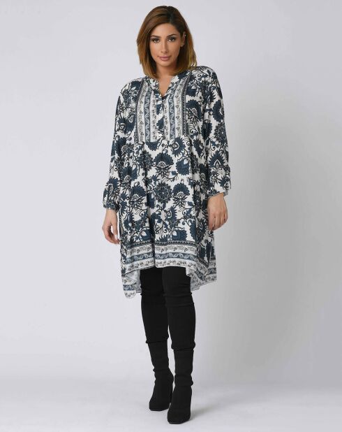 Tunique Liv fleurie bleue