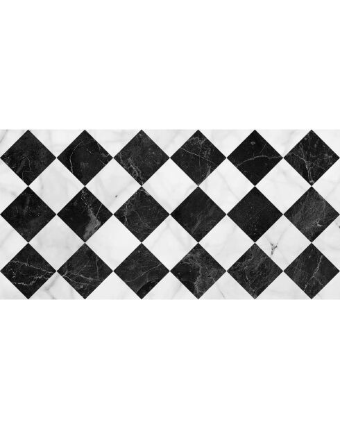 Tapis vinyle Gadir noir/blanc - 50x100 cm