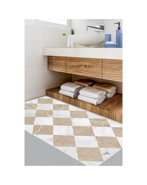 Tapis vinyle Gadir sépia - 50x100 cm