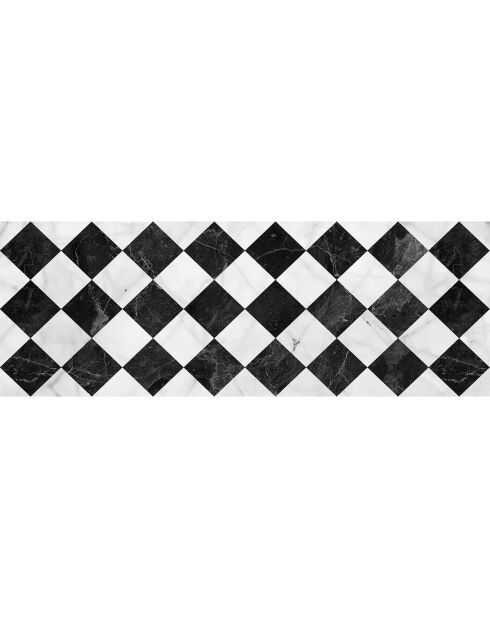 Tapis vinyle Gadir noir/blanc - 50x140 cm