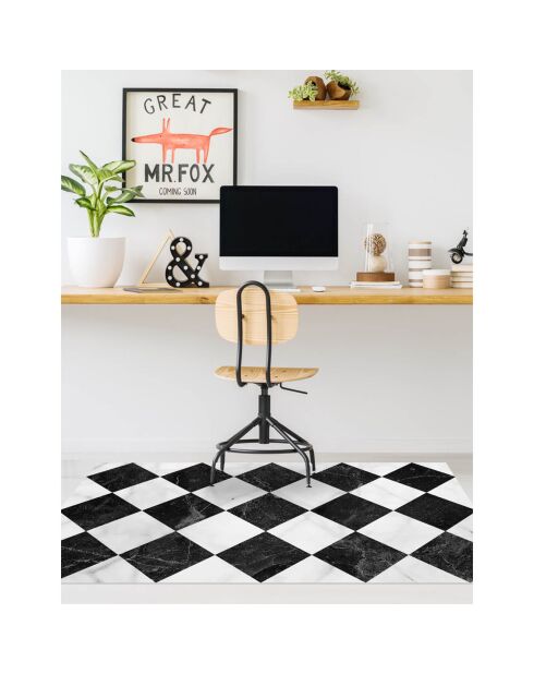 Tapis vinyle Gadir noir/blanc - 50x140 cm