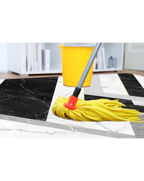 Tapis vinyle Marmol Infinity noir/gris/blanc - 50x140 cm