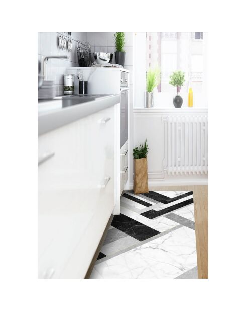 Tapis vinyle Marmol Infinity noir/gris/blanc - 50x140 cm