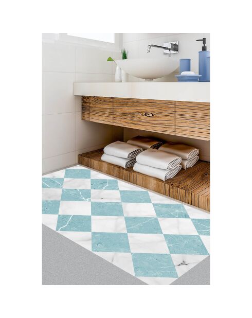 Tapis vinyle Gadir turquoise - 50x140 cm