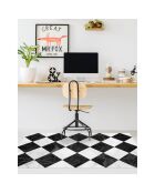 Tapis vinyle Gadir noir/blanc - 58x100 cm