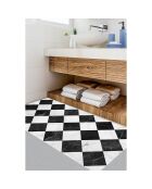 Tapis vinyle Gadir noir/blanc - 58x100 cm