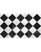 Tapis vinyle Gadir noir/blanc - 58x100 cm