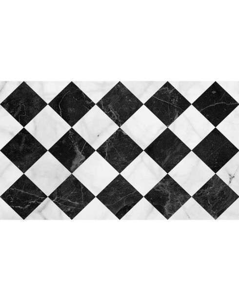Tapis vinyle Gadir noir/blanc - 58x100 cm