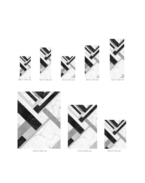Marmol Infinity vinyltapijt zwart/grijs/wit - 66x100 cm