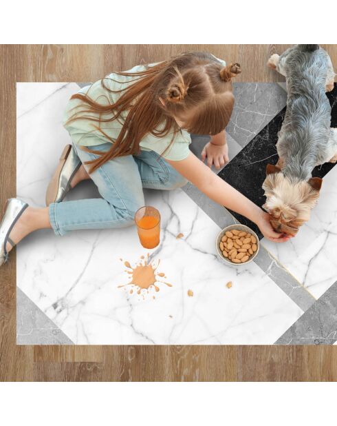 Marmol Infinity vinyltapijt zwart/grijs/wit - 66x100 cm