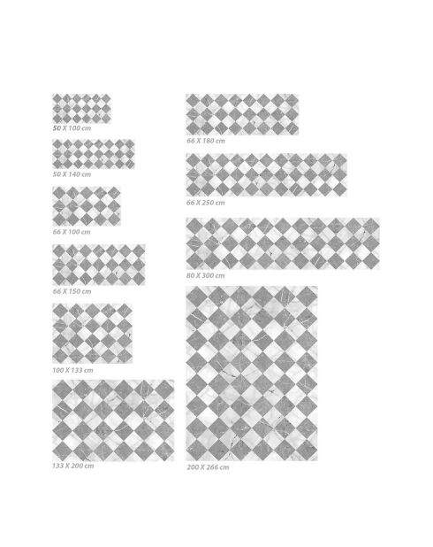 Tapis vinyle Gadir gris - 58x100 cm