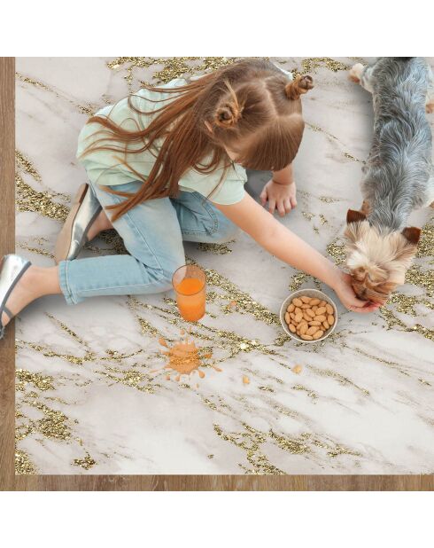 Tapis vinyle Marble marbré/doré - 66x100 cm