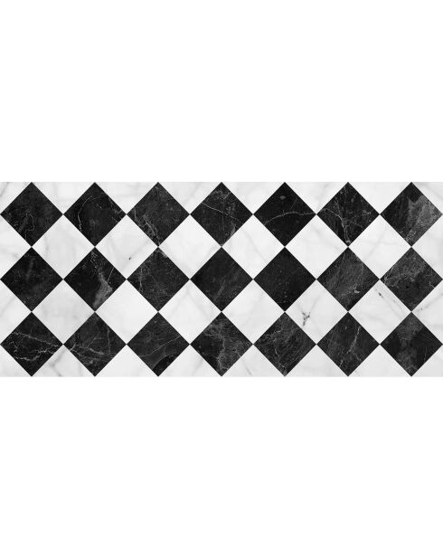 Tapis vinyle Gadir noir/blanc - 66x150 cm