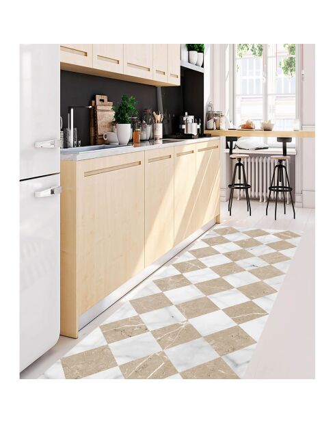 Tapis vinyle Gadir sépia - 66x150 cm