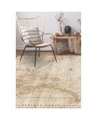 Tapis vinyle carré Old map beige - 100x100 cm