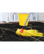 Tapis vinyle carré Marble noir/doré - 100x100 cm