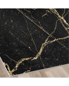 Tapis vinyle carré Marble noir/doré - 100x100 cm