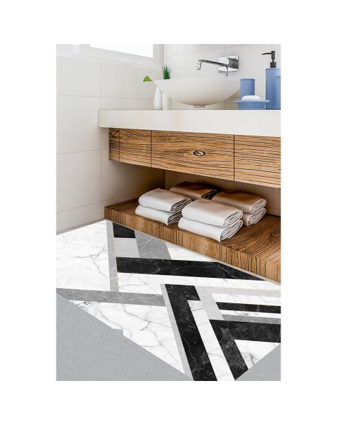 Tapis vinyle Marmol Infinity noir/gris/blanc - 66x180 cm