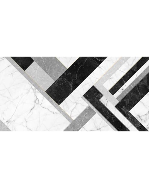 Tapis vinyle Marmol Infinity noir/gris/blanc - 66x180 cm