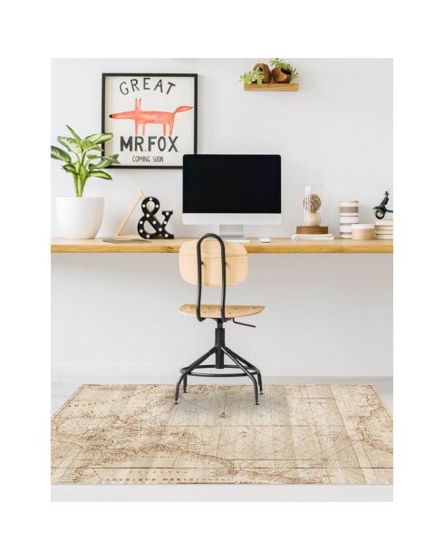 Tapis vinyle Old map beige - 100x133 cm