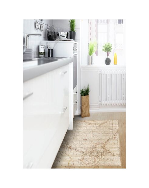 Tapis vinyle Old map beige - 100x133 cm