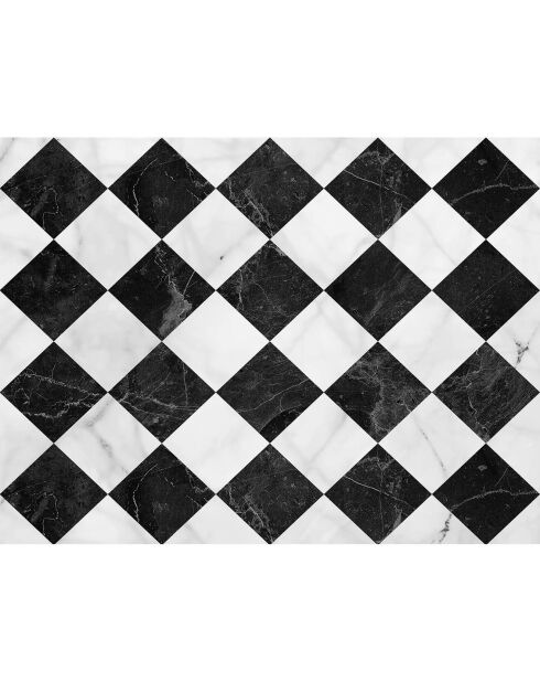 Tapis vinyle Gadir noir/blanc - 100x133 cm