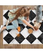 Tapis vinyle Gadir noir/blanc - 100x133 cm