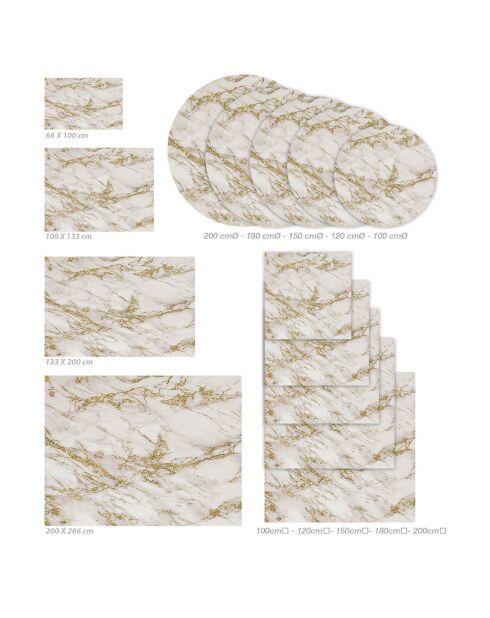 Tapis vinyle Marble marbré/doré - 100x133 cm