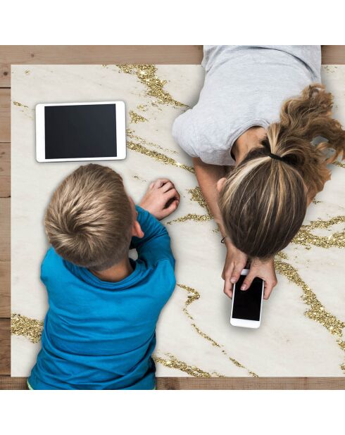 Tapis vinyle Marble marbré/doré - 100x133 cm