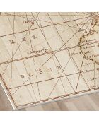 Tapis vinyle carré Old map beige - 120x120 cm