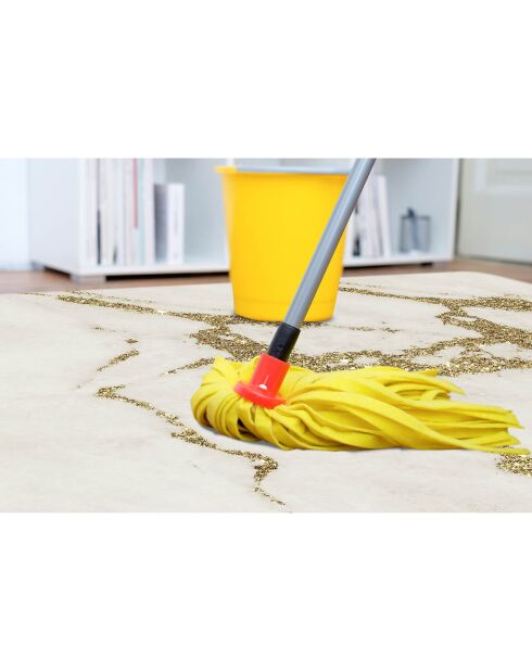 Tappeto vinilico rotondo in marmo marmorizzato e oro - D.120 cm