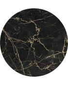 Tapis vinyle rond Marble noir/doré - D.120 cm