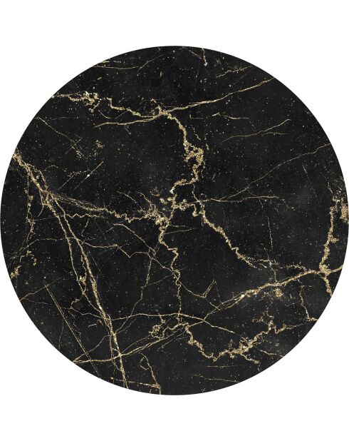 Tapis vinyle rond Marble noir/doré - D.120 cm