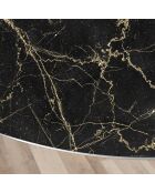 Tapis vinyle rond Marble noir/doré - D.120 cm