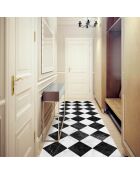 Tapis vinyle Gadir noir/blanc - 66x250 cm