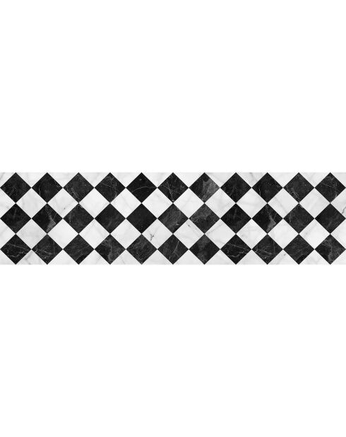 Tapis vinyle Gadir noir/blanc - 80x300 cm