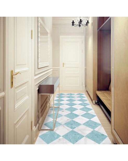 Tapis vinyle Gadir turquoise - 80x300 cm